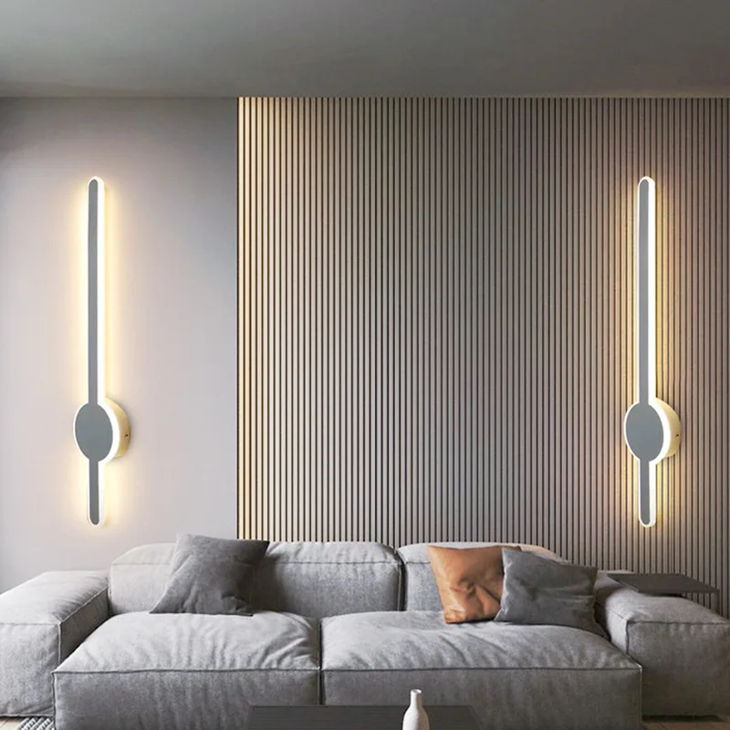 심플한 스트립 벽 LED 조명, 북유럽 모던 거실 침실 침대 옆 통로 계단 램프, 40cm, 14W, 220V