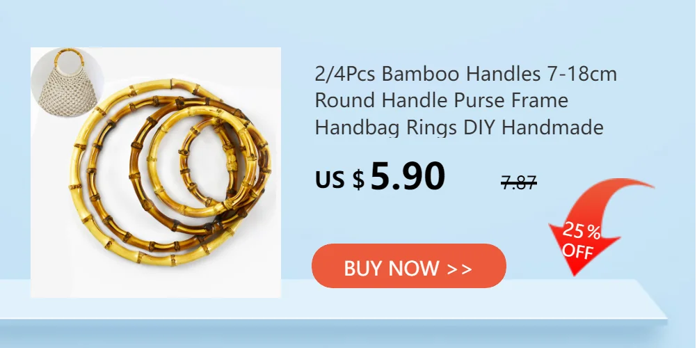 1/2/4Pcs Deepeel 7-18cm Natural Bamboo Bag Handles for Women Handbag Purse Handle Woven-Bag Ring DIY Handmade Bags Accessories