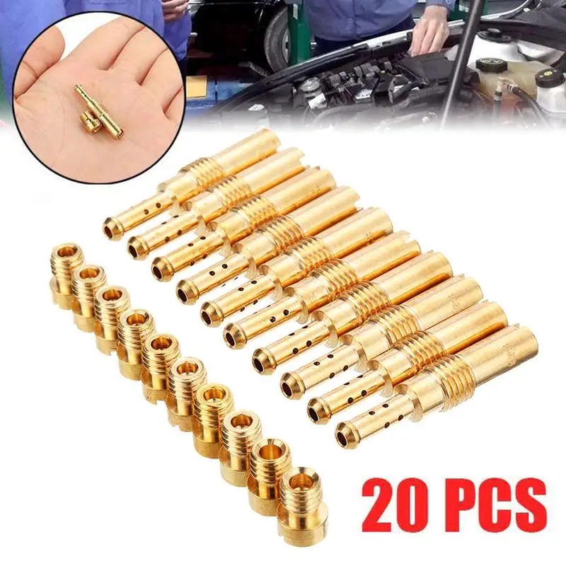 

20pcs Carburetor Main Jet Nozzle Kit Pilot Jet 5/6mm Thread Main Idle Jet Parts For Keihin PWK PE CVK Carburetor Injector Nozzle