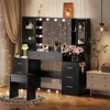 Makeup Vanity Desk with Mirror and Lights, Makeup Vanity with Lights & Charging Station, Dressing Table Vanity Set Table 6