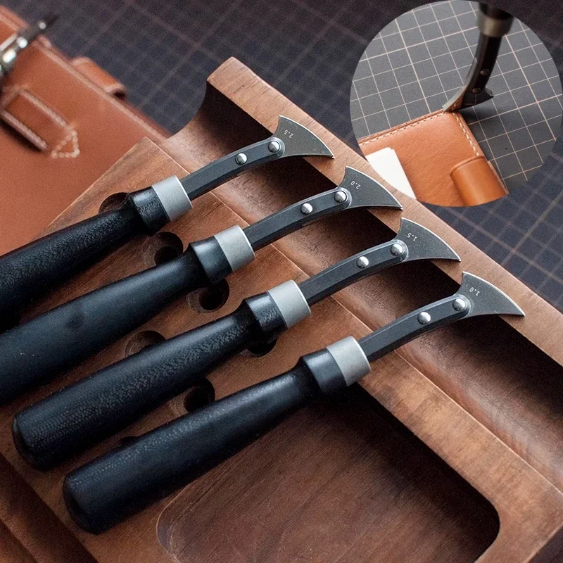 Replaceable Head Leather Edge Decoration Line Molding Tool DIY Making Leather Craft Bag/shoe/belt Press Edge Line Auxiliary Tool