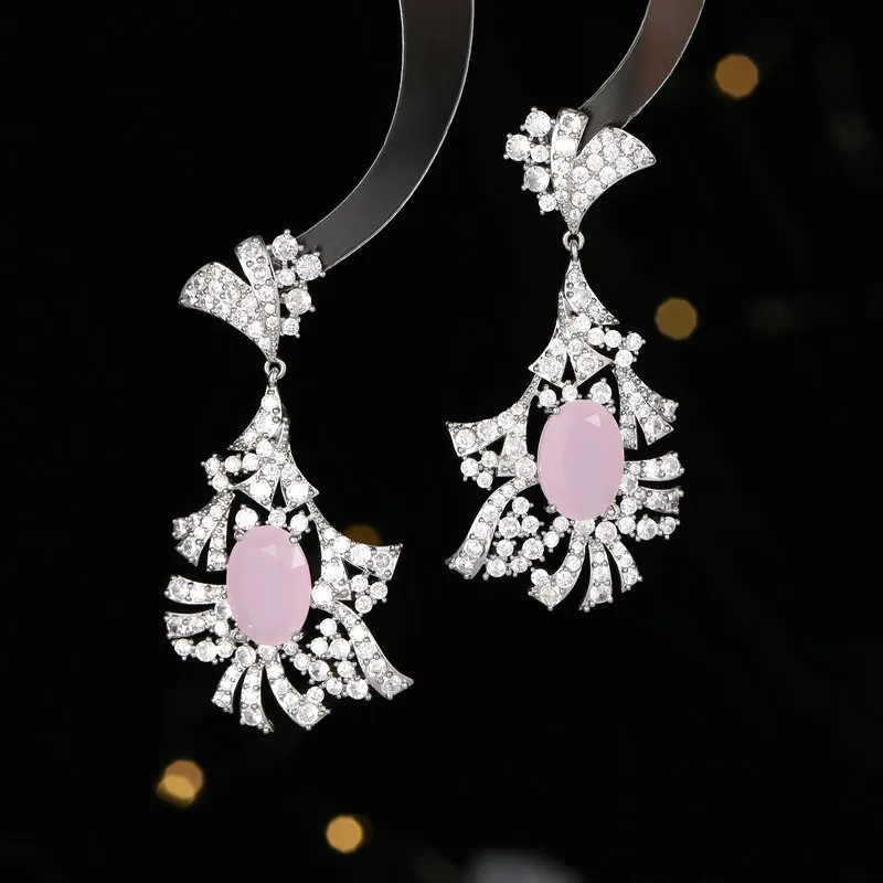 

Bilincolor Light and Luxurious Zircon Inlaid Charming Earrings for Wedding or Party