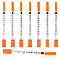 100 seringues à insuline stériles jetables orange 0,5/1 ml/cc 31/30G 8 mm 6 mm avec aiguille de 5/16" emballées individuellement pour l'alimentation des animaux de compagnie 4