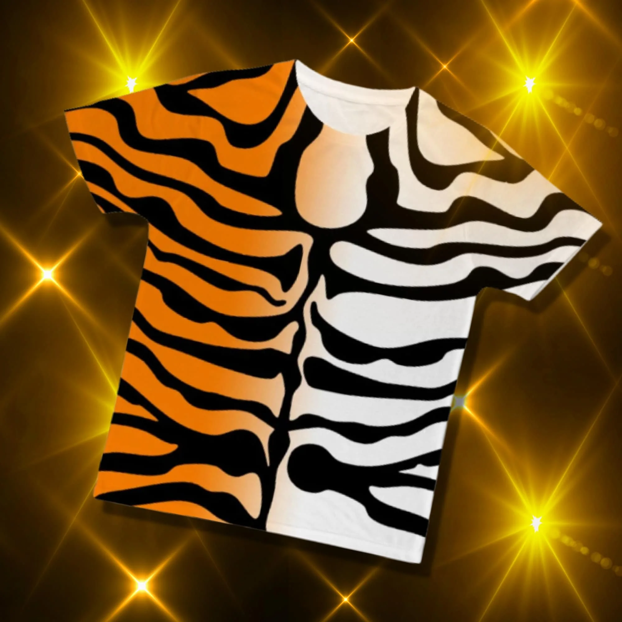 

Unisex Colorful All Over Print Tiger Stripes Pattern Animal Fur Pattern Wild Nature Jungle Rave Party Shirt