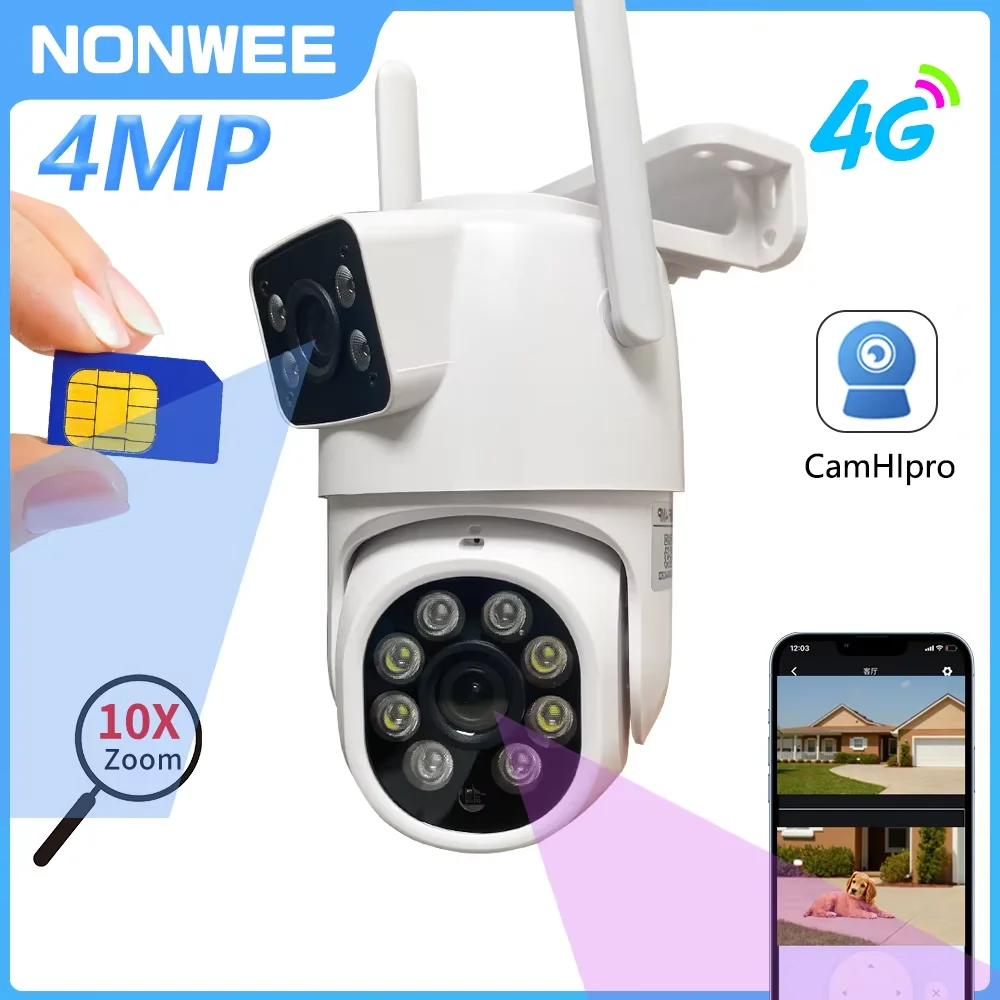 4MP 4G/WiFi Dual - Lens Outdoor Surveillance Camera by CamHiPro: All - in - One Security for Schools, Farms, Parks & More 1