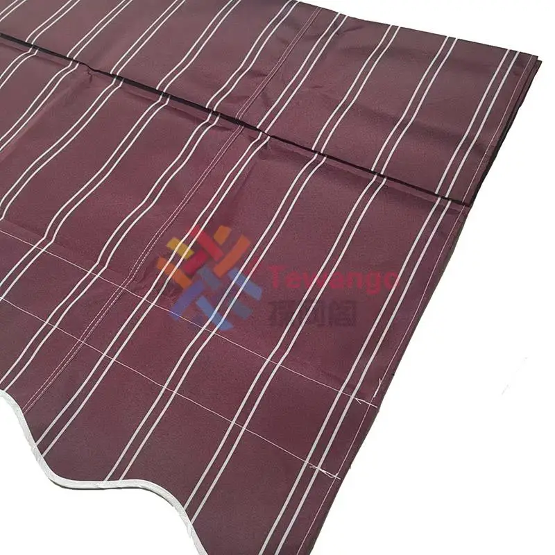 Burgundy white Strips Awning Replacement Fabric Toldo Tewango Canopy Gazebo Outdoor Garden Sun Shade Shelter 300gsm Store Banner outdoor awnings