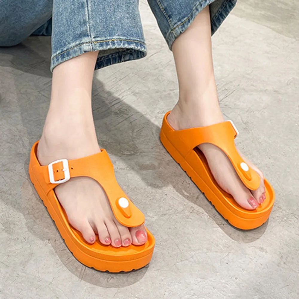 KIDMI New Women Flip-flops Sandals Outdoor EVA Waterproof Beach Sandals Thick Sole Cushioned Pool Shower Shoes Nonslip Sandals 3