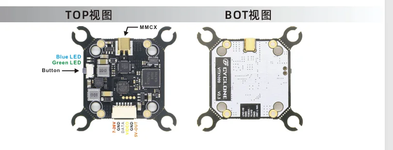 Détail du dissipateur thermique de l'émetteur CYCLONE FPV haute puissance 1W 5.8G 1000mW pour simulation RC.