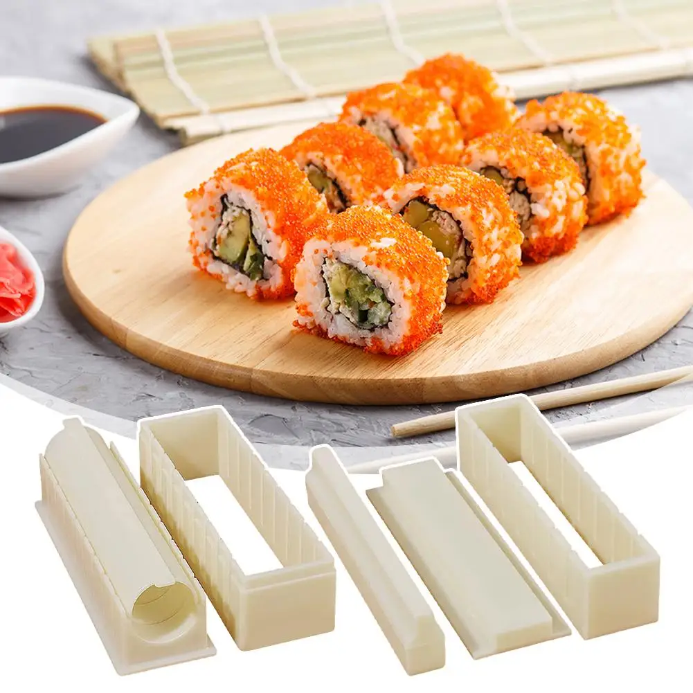 재사용 가능한 스시 몰드 세트, 스시 머신 커터, 스시 메이커 장비 키트, 원형 김밥 스시 롤 몰드, 스시 만들기 도구
