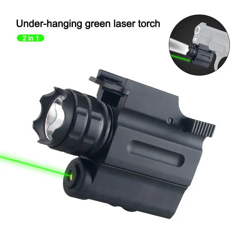 600 Lumens Compact Green Red Laser Gun Weapon Pistol Light LED Flashlight Combo