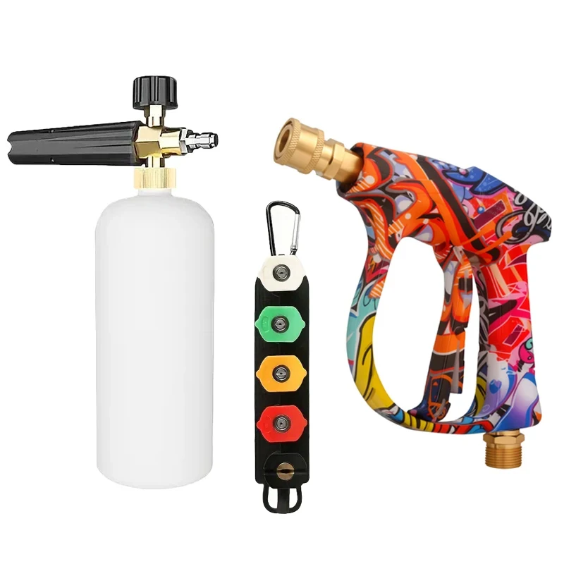 .Manufacturer Directly Sells  Adjustable Cleaning Gun Professional Foam Gun 4350PSI High-Pressure Graffiti Design Water Gun