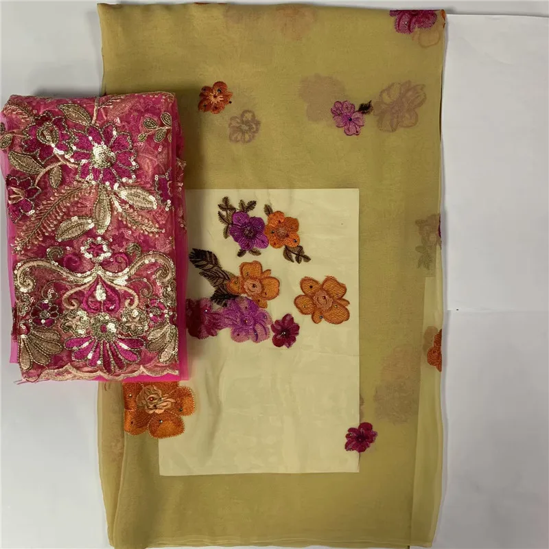 

7 yards! most beautiful Silk lace Fabric Satin For Dress new arrival African silk fabric good quality LXE101002