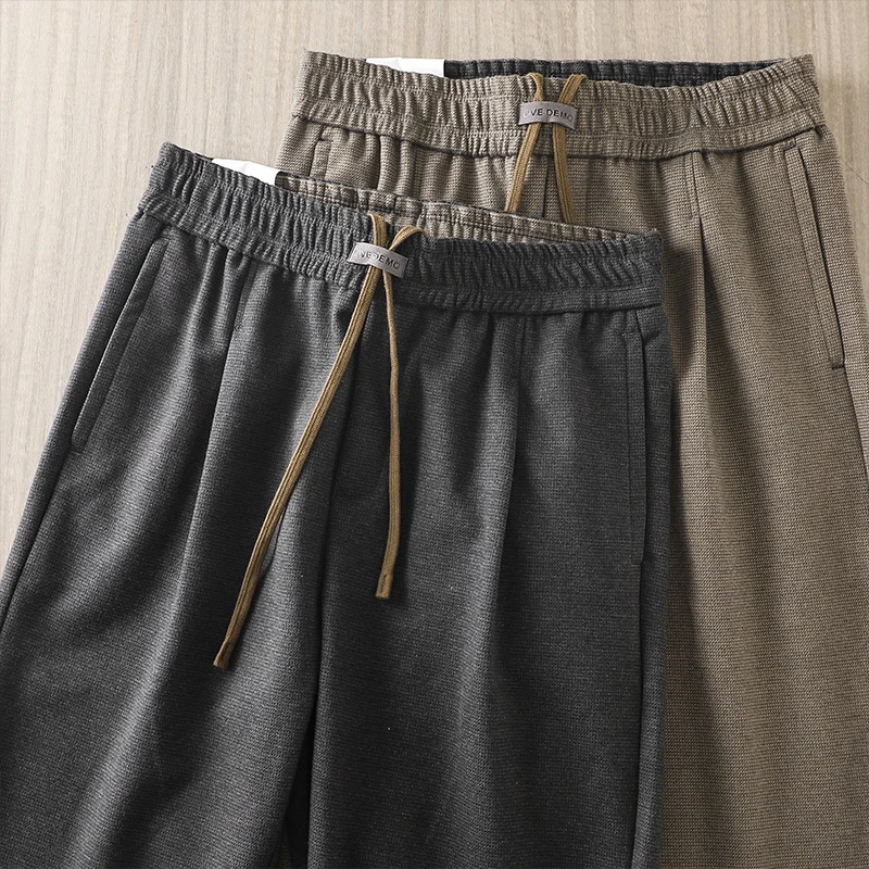 Woolen Autumn And Winter HigH-end Drawstring Casual Pants