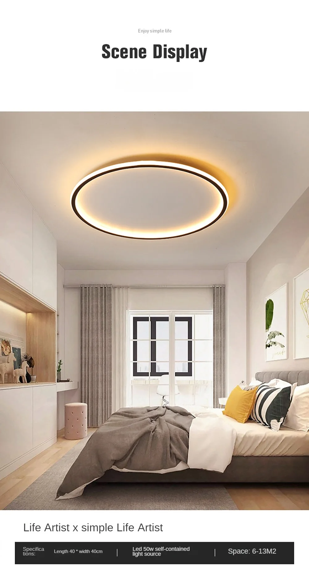 Nordic Minimalist LED Ceiling Light For Bedroom Living Room S11b1827d0da64ee5a2f90e730046df12b