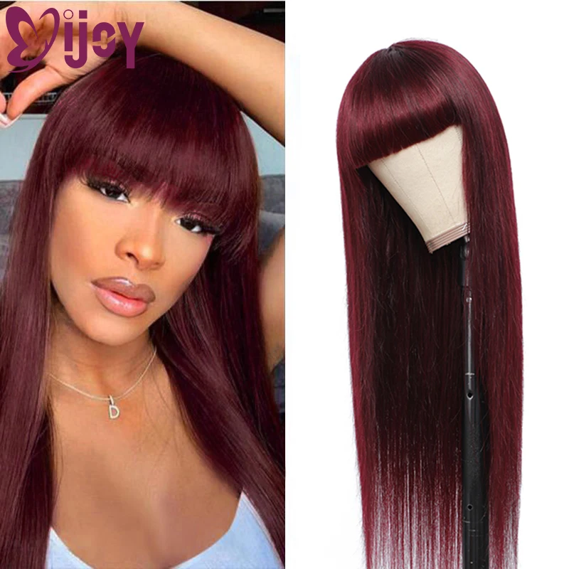 99j-burgundy-straight-human-hair-wigs-with-bangs-for-black-women-full-machine-made-wig-brazilian-remy-human-hair-wig-ijoy