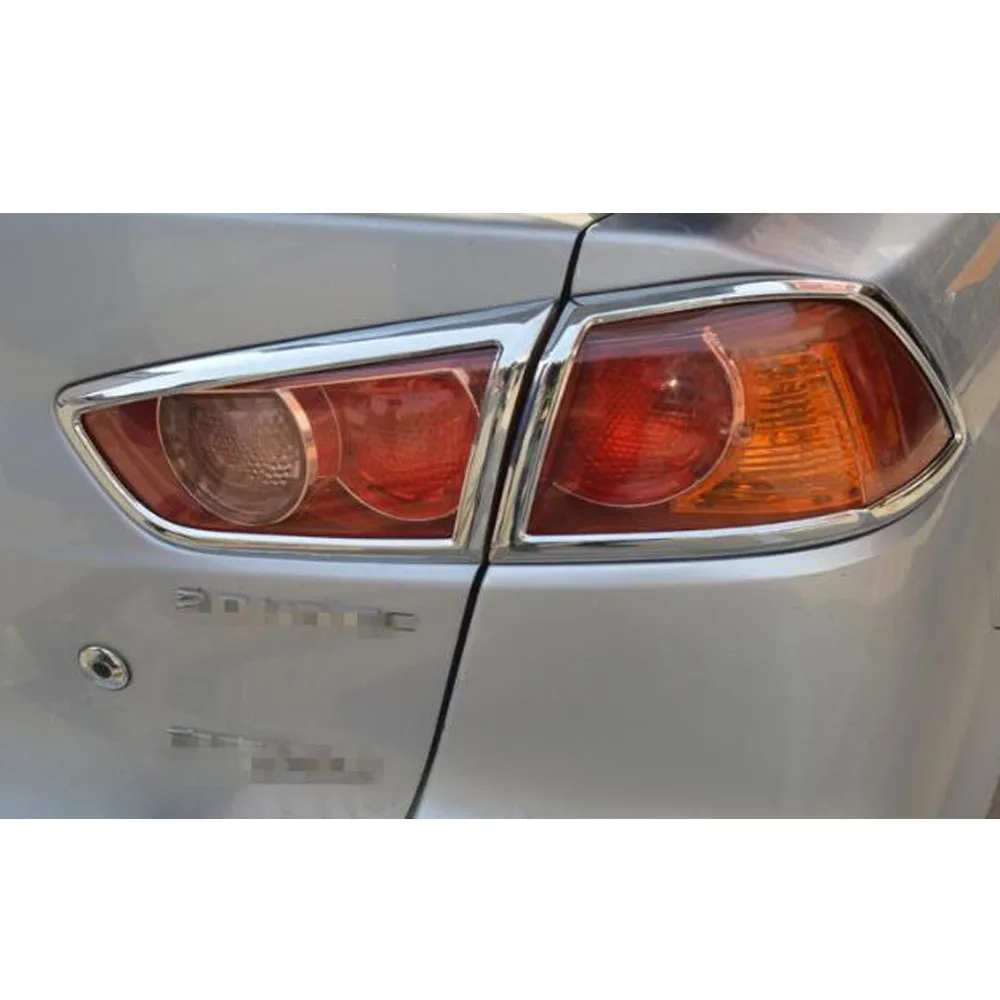 Car ABS Chrome Cover Trim Back Tail Rear Light Lamp Frame Parts For Mitsubishi Lancer EX 2010 2011 2012 2013 2014 2015