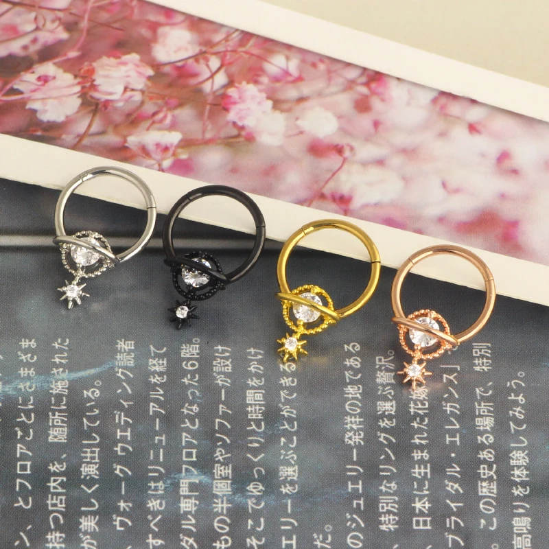 16G Septum Rings Septum Jewelry Septum Piercing Jewelry Cute Snake Butterfly Septum Ring Daith Earrings 4 color mix