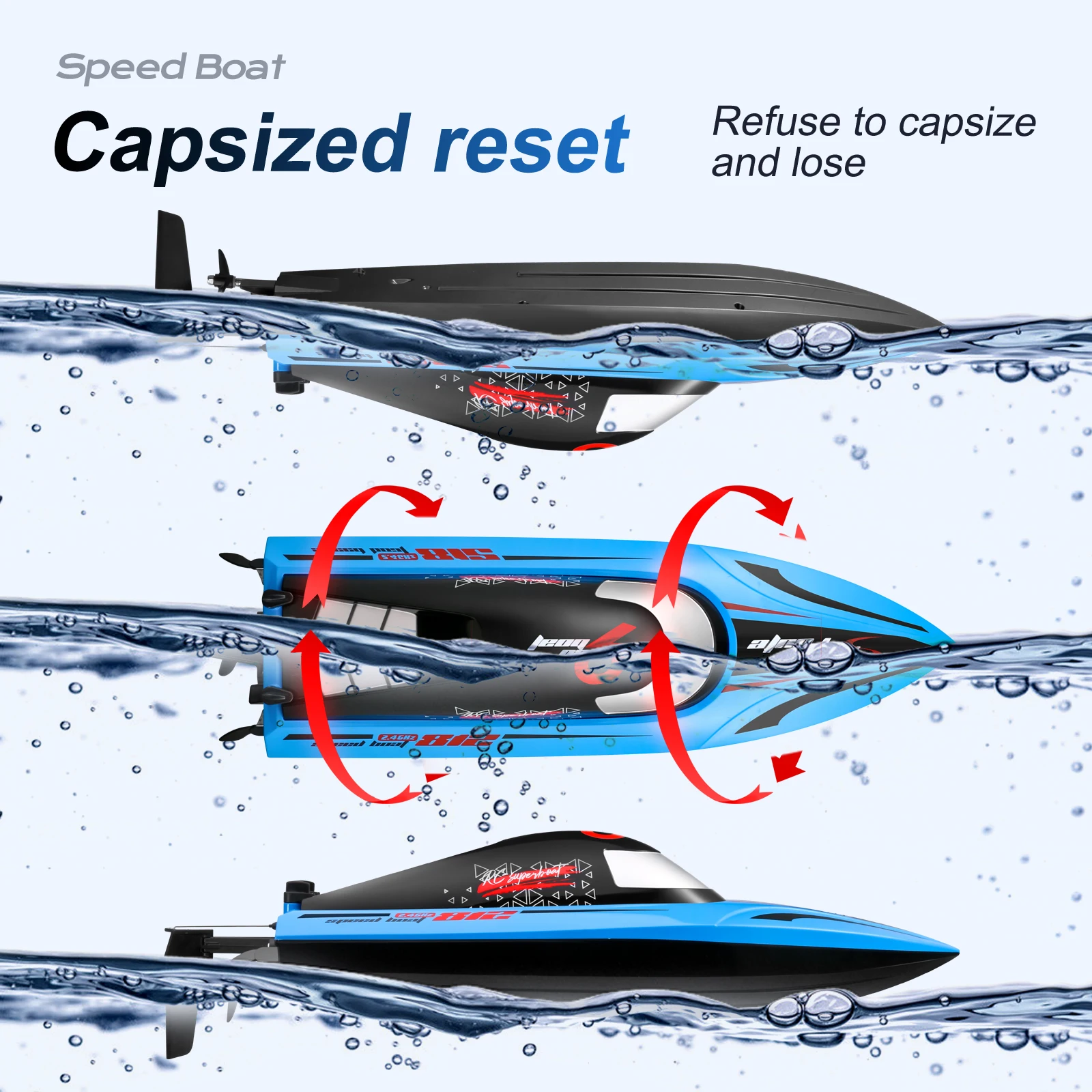 812 RC Boat 2.4Ghz 35km/h High-Speed Remote Control Racing Speedboat Water Speed Ship Endurance 25 Minutes Children Model Toy 4