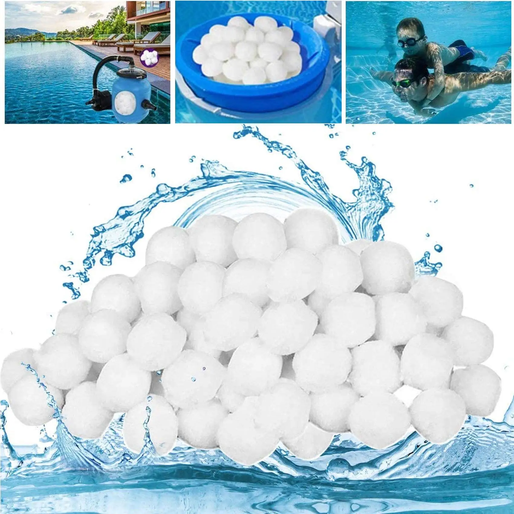 Pool Filter Balls, Filter Balls For Sand Filter Eco-Friendly Fiber Ball for Pond, Swimming Pool Sand Filters Media Water Filteri