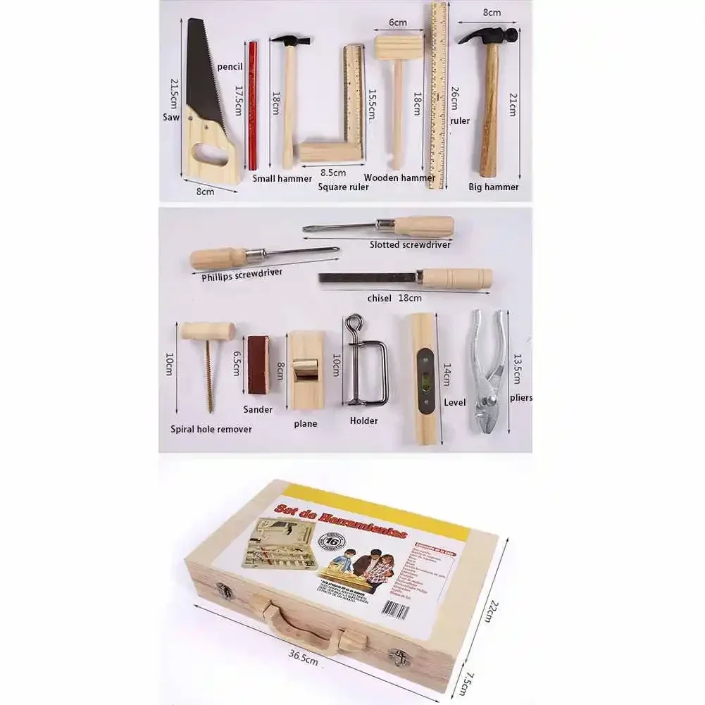 Kids Repair Toys Plastic Construction Toys Kids Construction Toys Kids Pretend Play Set Home Repair Toys Creativity Toolbox Toy Disassembly Multifunctional Woodworking Box Wooden Boy Play House Puzzle Set
