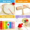 Wooden Music Toys For Babies Children's Multifunctional Music Knocking Table Early Education Kids Drum Set Music Toy Baby Gift 6