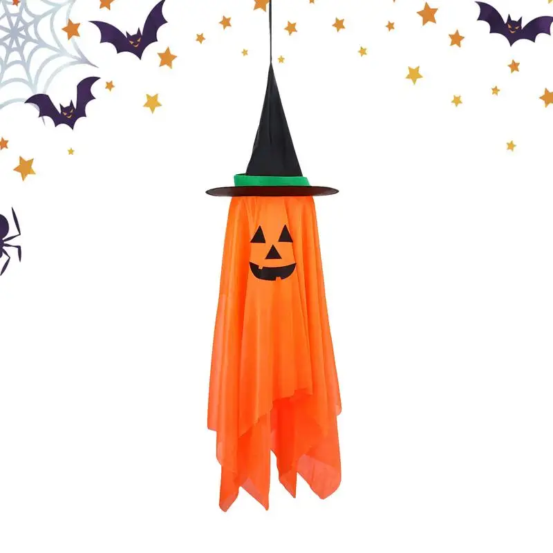 

Pumpkin With Witch Hat Decor Pre-Installed Pumpkin Ghost Witch Halloween Decor Halloween Decorations Pumpkin Wizard Hat For Home