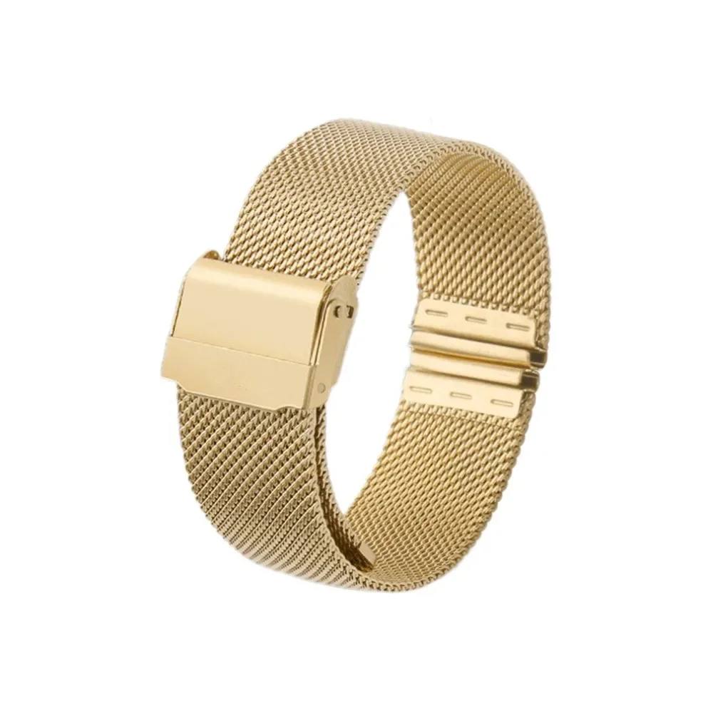 Sleek Metal Magnetic Mesh Steel Wristwatch Band with Double Safety Buckle