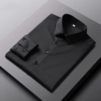 Chemise à manches longues pour hommes, couleur unie, décontractée, résistante aux rides, confortable, polyvalente, toutes saisons, nouvelle collection 6