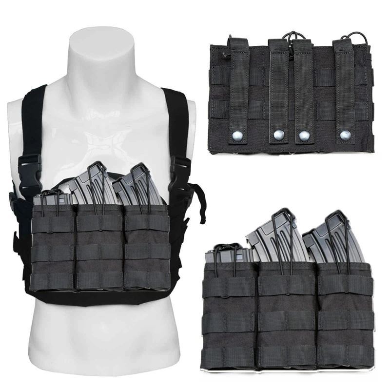 

Tactical Molle Chest Platform Vest 4 5.56mm Magazine Pouch Gun Case EDC Tool Pack Carrier Platform Chest Rig Panel Hunting Gear
