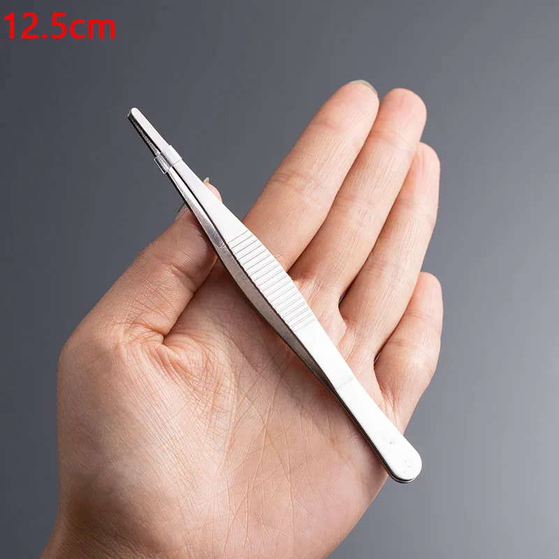 1 stücke Edelstahl Zahn Pinzette Stahl Ellenbogen Gerade Pinzette Aquarium Clip Lange Zange Medizinische Pinzette Zange Pet Fütterung Werkzeuge – Detail 2