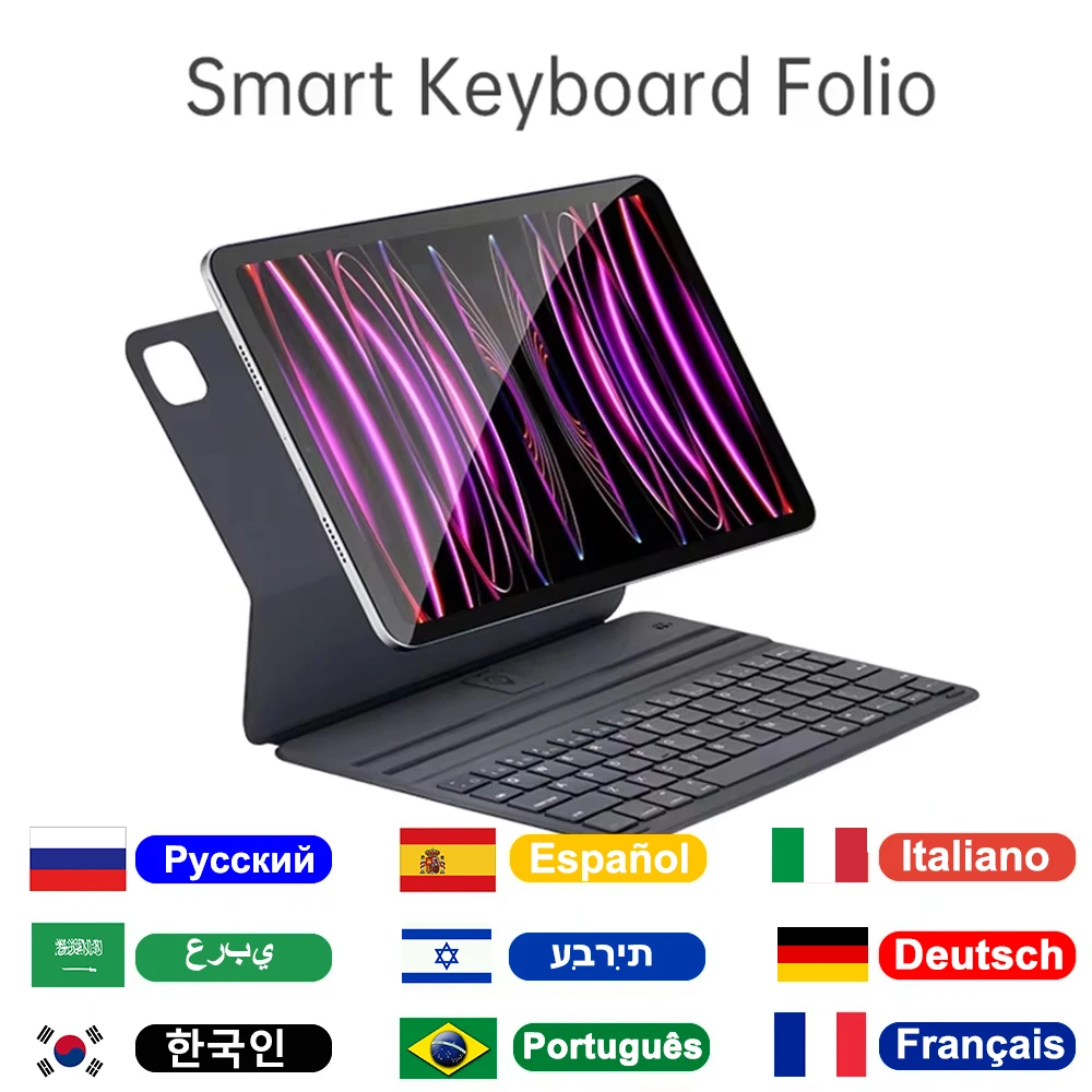 Slim and Stylish Portable Keyboard Folio with Smart Cover Case