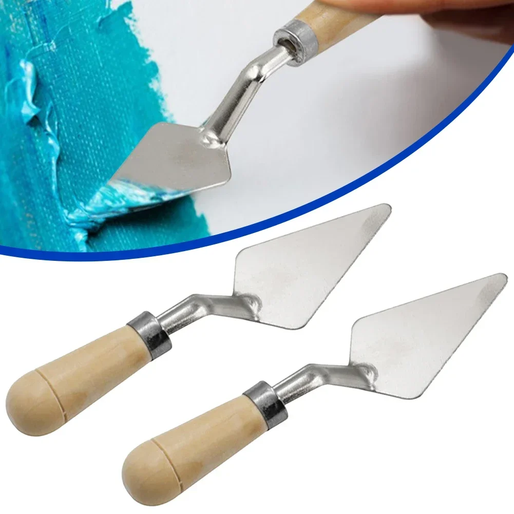 Portable Steel Wood Palette Oil Mix Painter Paint Tool Pigment Texture Artist Scraper Cutter Spatula plastic paint palette