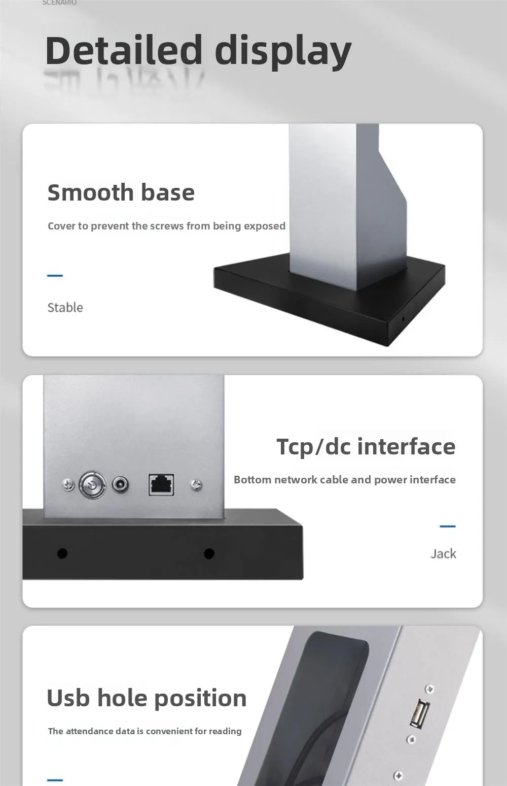 access control column, community swipe card floor bracket, outdoor waterproof fa