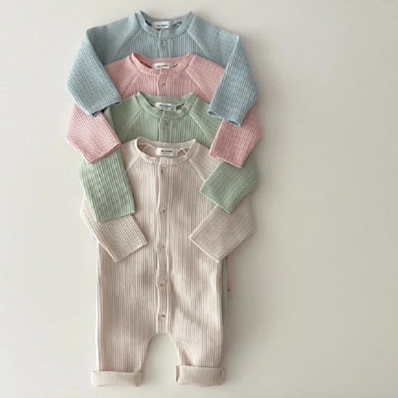 

New Baby Bodysuit Clothes Newborn Unisex Organic Cotton Rib Candy Casual Long-sleeved Bodysuit Baby One-piece Jumpsuit Clothes