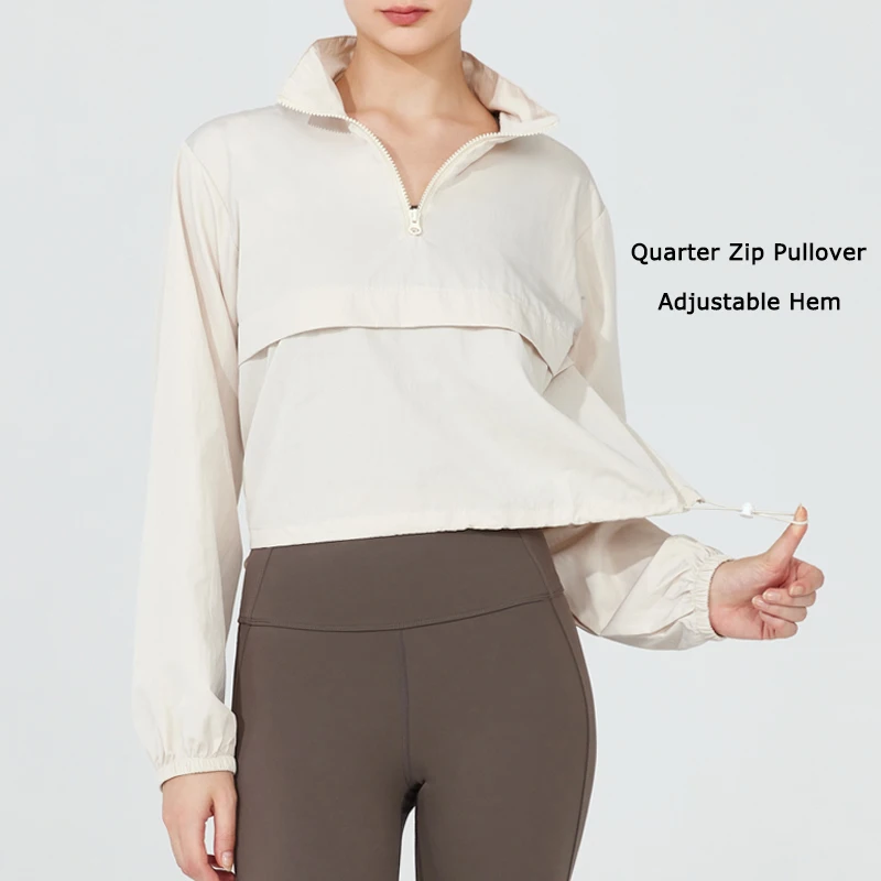 Women's Lightweight Quarter Zip Sports Jacket UPF50+ Waterproof Pullover 4
