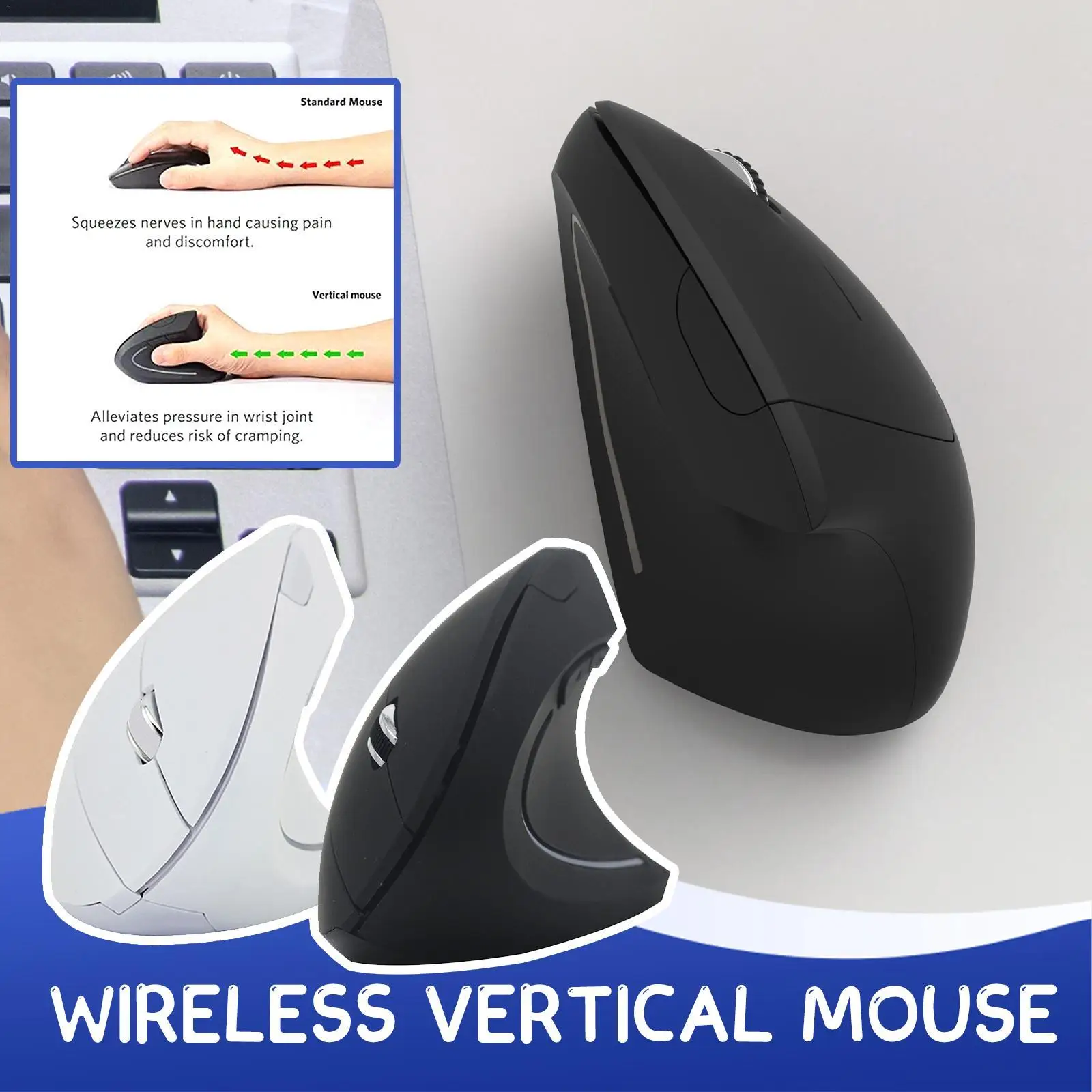 

Vertical Ergonomic Gaming Mouse Wireless Gamer Mause Kit Optical 2.4G Mouse Computer PC Laptop Desktop Mice