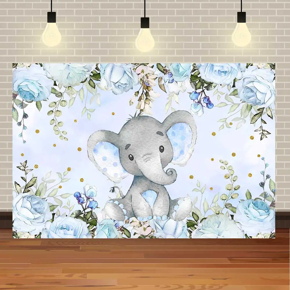 SeekPro Vinyl Elephant Boy Girl New Born Baby Shower Banner Photo Backgrounds Customize Children Birthday Photography Backdrops photo backdrop
