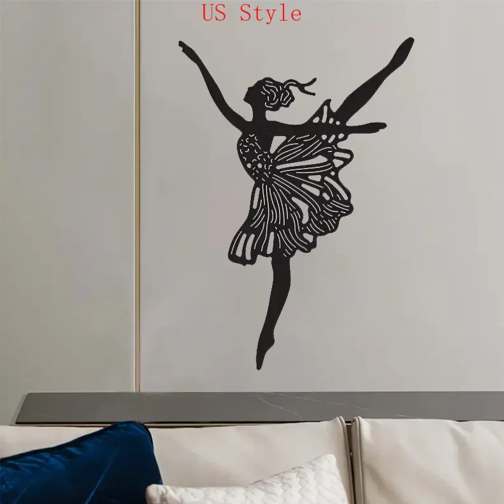 

Ballet Girl Wall Sign Elegant Dancing Posture Metal Home Art Metal Wall Hanging Ornament Bar Coffee Sign for Home Room Decor Gar