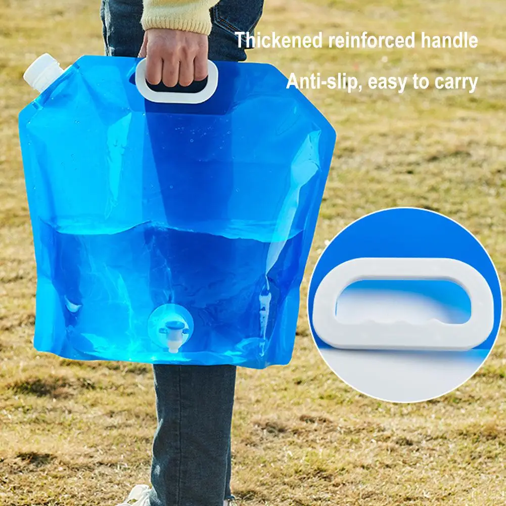 Foldable Drinking Water Bag Transparent Outdoor Camping Hiking Thickened Big Capacity Storage Container Portable 5/10L