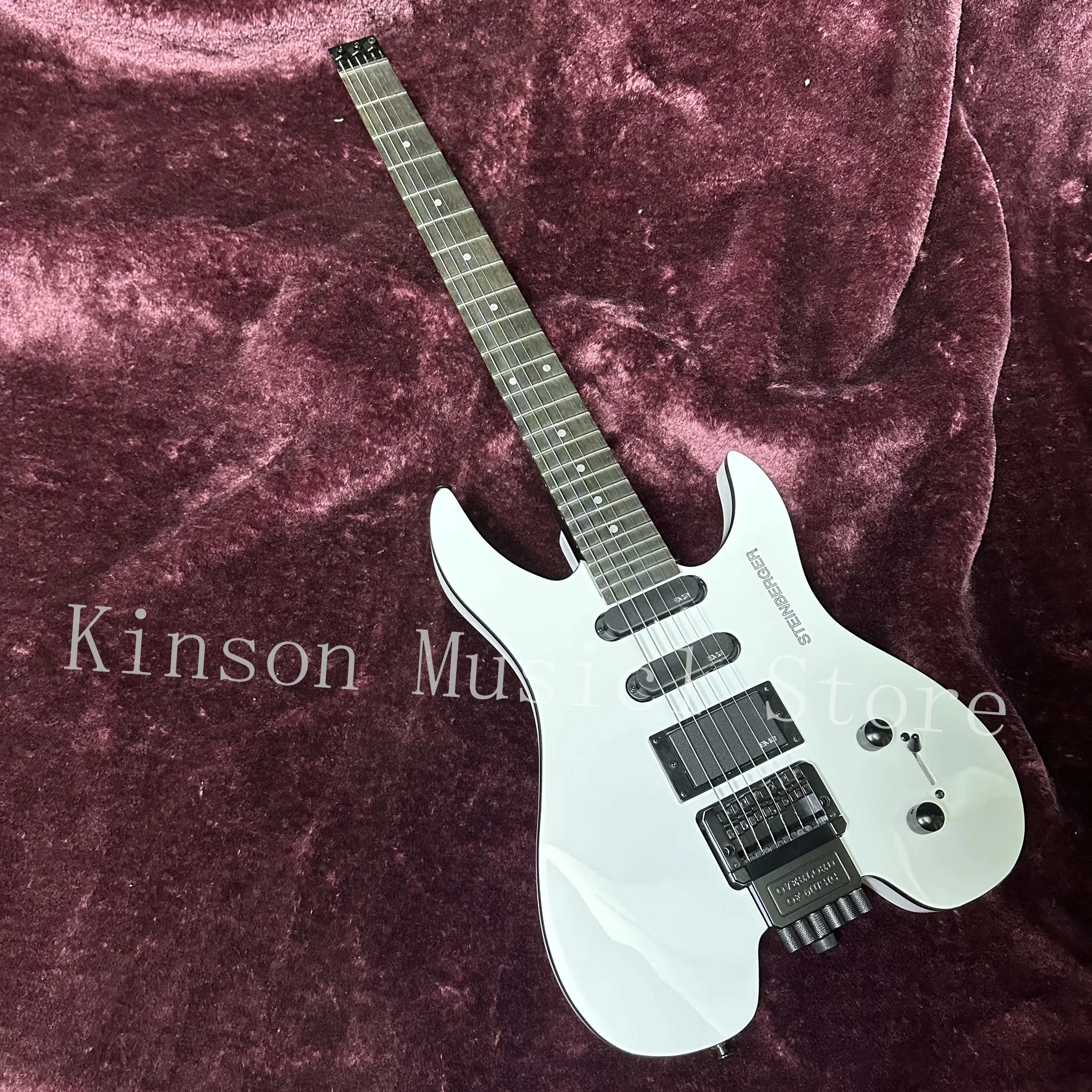 Chitarra Elettrica Senza Testa Corpo Solido Colore Bianco Floyd Rose Tremolo Bridge 6 Corde Guitarra Violino, Muslimah, Versione Einberger