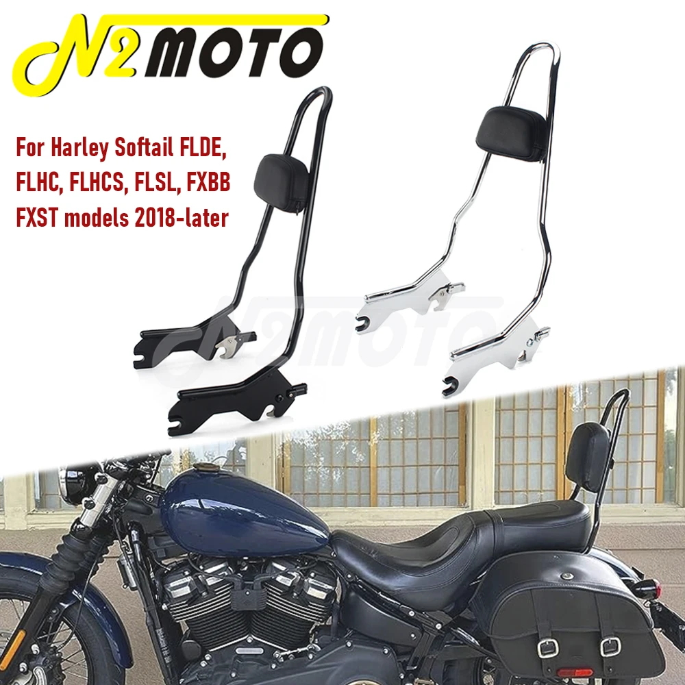 

Rear Passenger Detachable 20" Sissy Bar Backrest For Harley Softail Heritage Deluxe Slim Street Bob FLDE FLHC FLSL FXBB 2018-UP