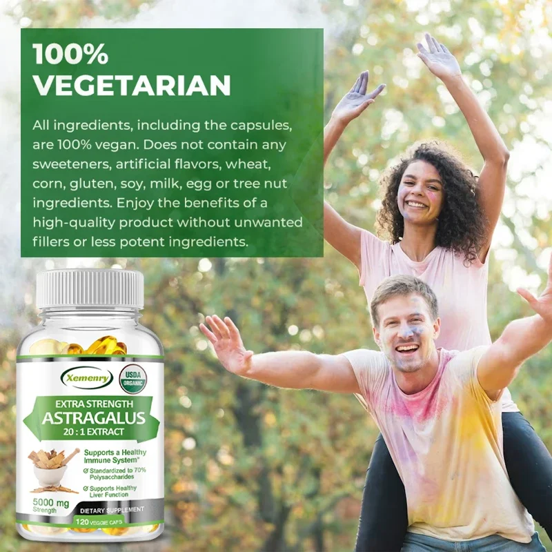 Natural Astragalus Root 5000mg Traditional Immune Support Non-GMO Project Verified Vegan 120 Capsules astragalus root capsules