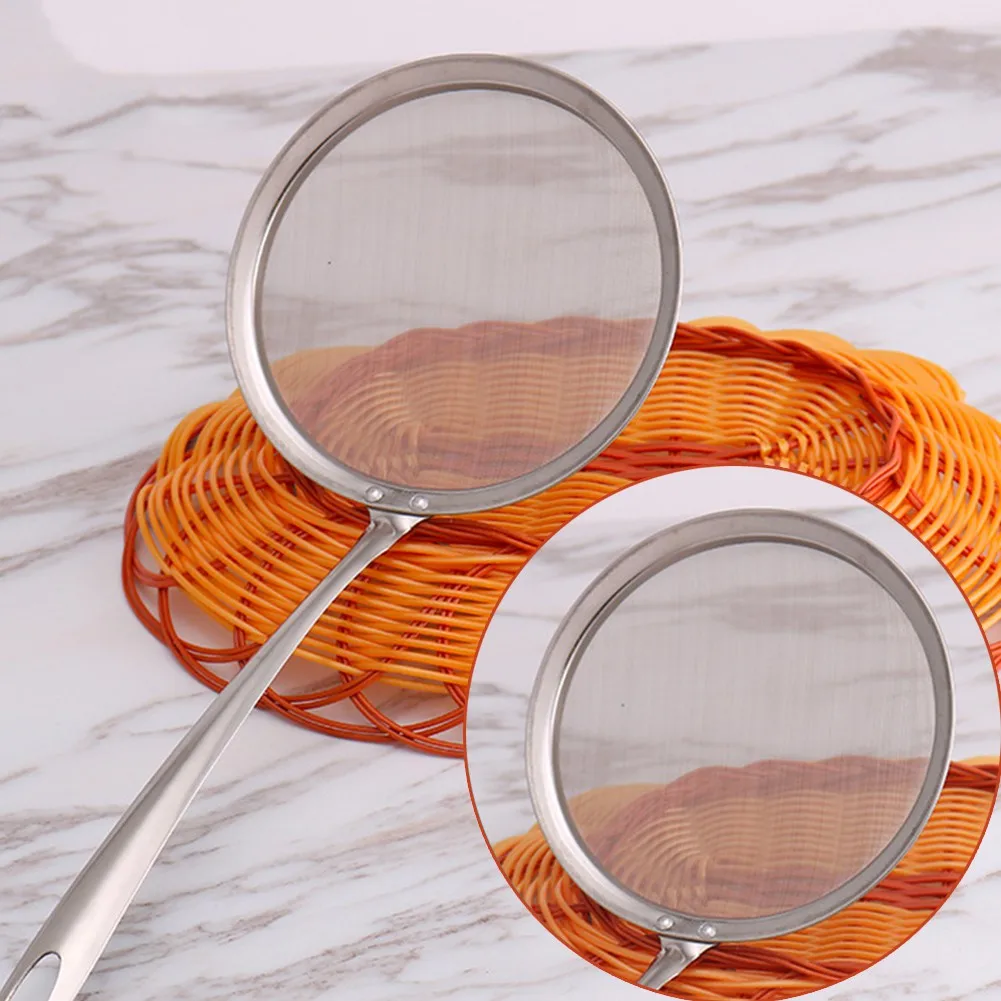 Kitchen Multi-functional Filter Spoon Stainless Steel Fine Mesh Wire Oil Skimmer Strainer Fried Food Net Kitchen Gadgets