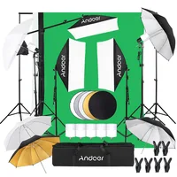Andoer Professional Studio Photography Softbox Light Kit Including 50*70cm Softboxes/ Photography Umbrella/ 40W Light Bulbs/ 2M 1