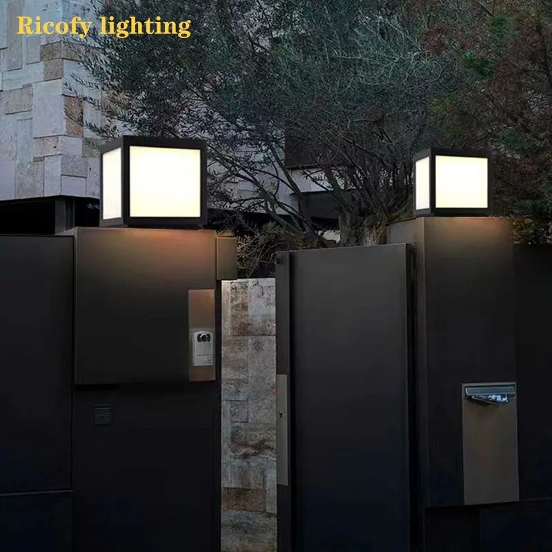 energy powered column lamps decorative lighting for outdoor landscape villa lawn 02