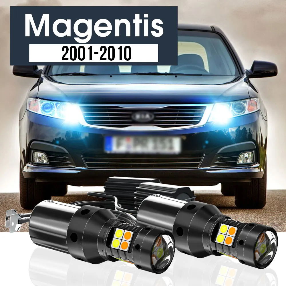

2pcs LED Dual Mode Turn Signal+Daytime Running Light Blub DRL Canbus Accessories For Kia Magentis 2001-2010 2004 2005 2006 2007