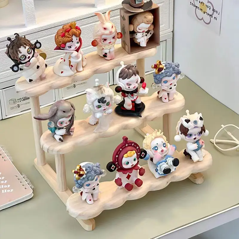 3 Tier Wooden Ladder Display Riser Shelf Figure Display Cabinet Cute Dolls Storage Box Makeup Organizer for Perfume cosmetics storage box doll display holder acrylic display stand knife display stand car model display holder sword display rack glasses display rack