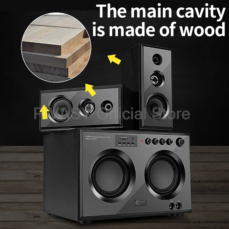 HiFi Bluetooth Combination Sound Box Three-Way Active Subwoofer