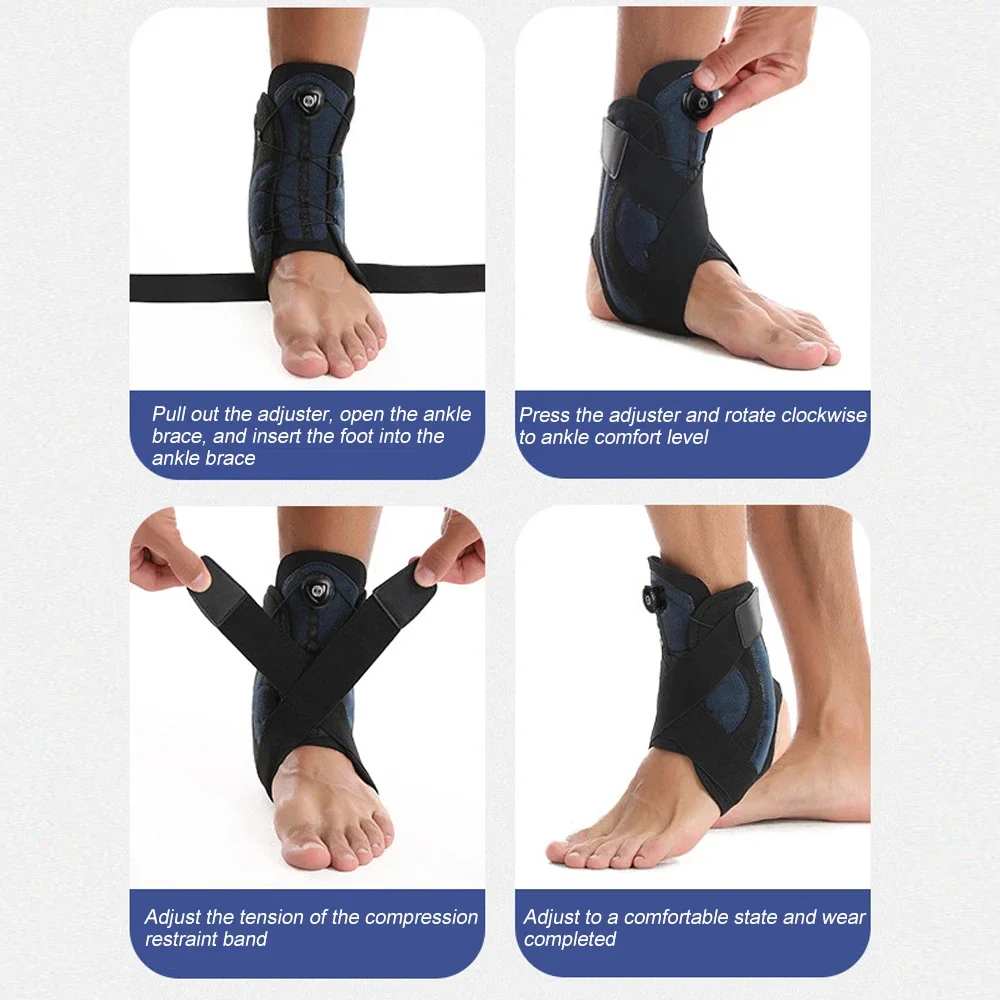 Ankle Brace for Men Women 1PC Adjustable Knob Maximum Metal Ankle Support Brace for Sprained Ankle Tendonitis Achilles Sports