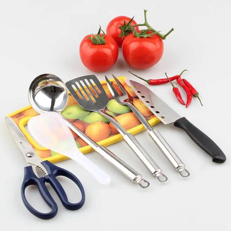 HOT 7pcs Outdoor Camping Cookware Utensil Set Portable Tableware Kitchen Cooking Utensil Organizer Hiking Travel BBQ Storage Bag